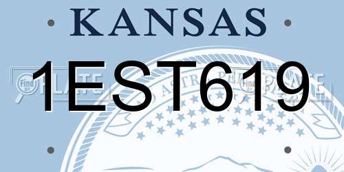1EST619 Kansas License Plate
