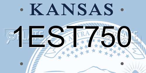 1EST750 Kansas License Plate