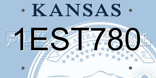 1EST780 Kansas License Plate