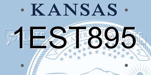 1EST895 Kansas License Plate