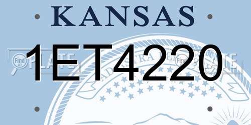 1ET4220 Kansas License Plate
