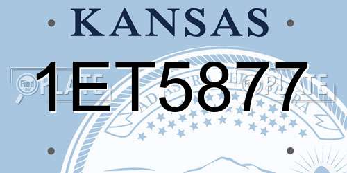 1ET5877 Kansas License Plate