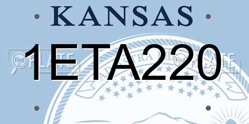 1ETA220 Kansas License Plate