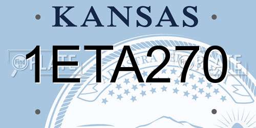 1ETA270 Kansas License Plate