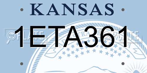 1ETA361 Kansas License Plate