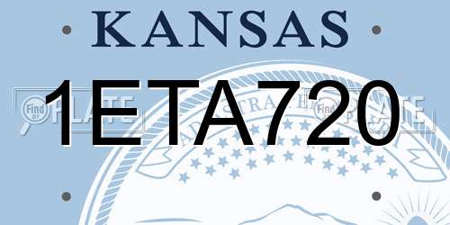 1ETA720 Kansas License Plate