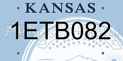 1ETB082 Kansas License Plate