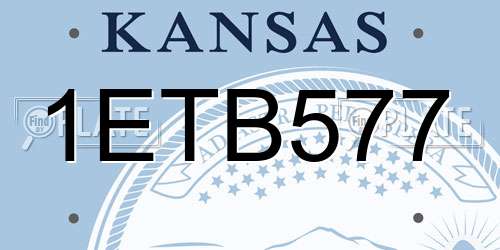 1ETB577 Kansas License Plate