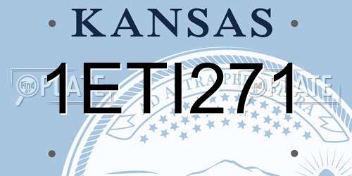 1ETI271 Kansas License Plate