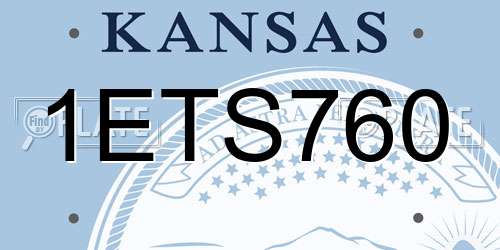 1ETS760 Kansas License Plate
