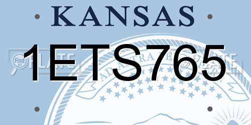 1ETS765 Kansas License Plate