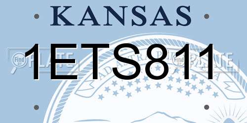 1ETS811 Kansas License Plate