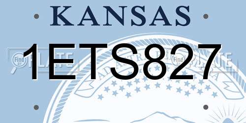 1ETS827 Kansas License Plate