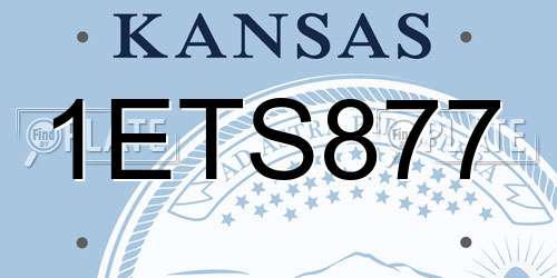 1ETS877 Kansas License Plate