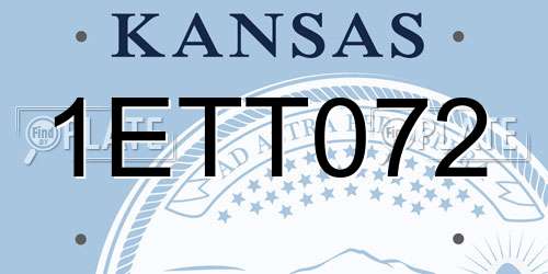 1ETT072 Kansas License Plate