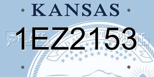 1EZ2153 Kansas License Plate