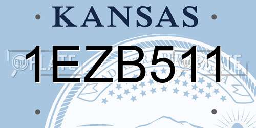 1EZB511 Kansas License Plate