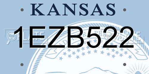 1EZB522 Kansas License Plate