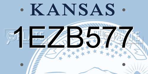 1EZB577 Kansas License Plate