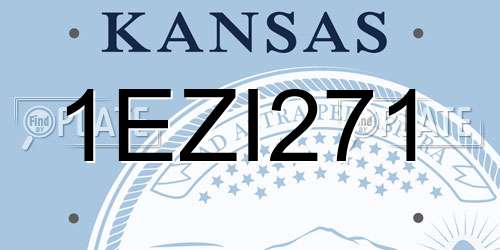 1EZI271 Kansas License Plate