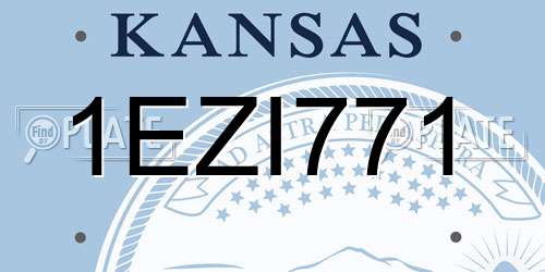 1EZI771 Kansas License Plate
