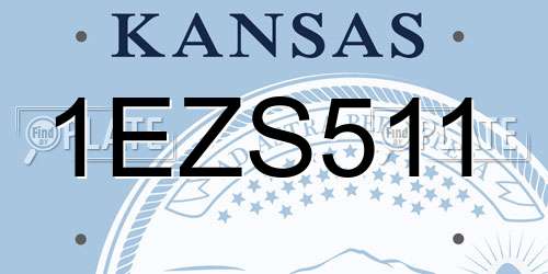 1EZS511 Kansas License Plate