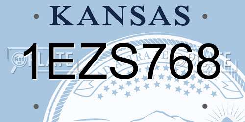 1EZS768 Kansas License Plate