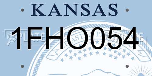 1FHO054 Kansas License Plate