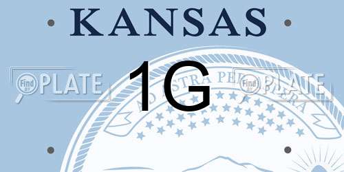 1G Kansas License Plate