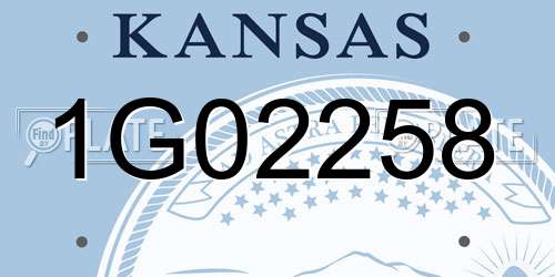 1G02258 Kansas License Plate