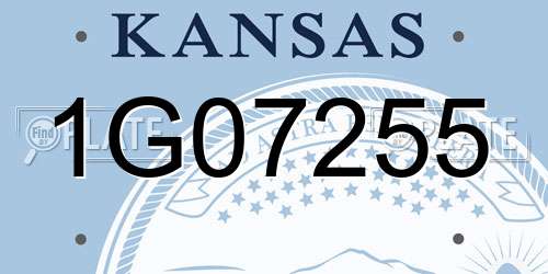 1G07255 Kansas License Plate