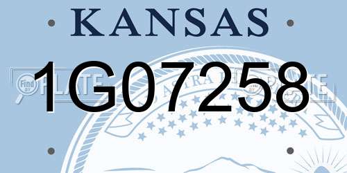 1G07258 Kansas License Plate