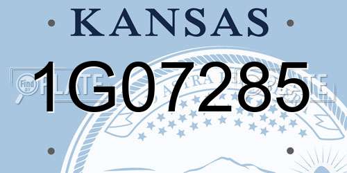 1G07285 Kansas License Plate