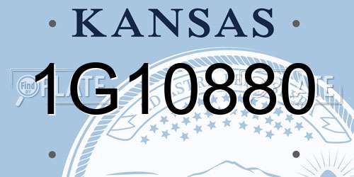 1G10880 Kansas License Plate