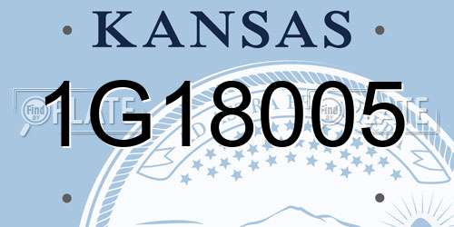 1G18005 Kansas License Plate