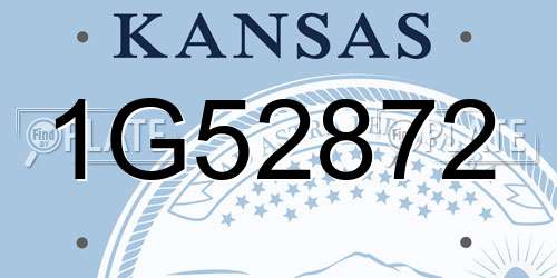 1G52872 Kansas License Plate