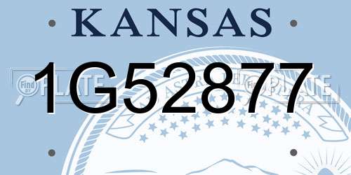 1G52877 Kansas License Plate
