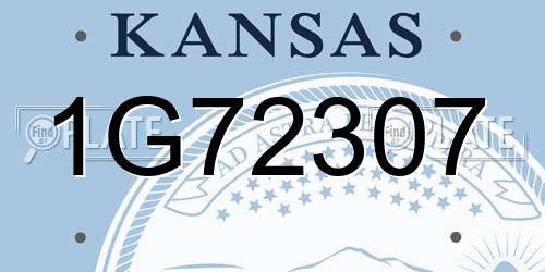 1G72307 Kansas License Plate