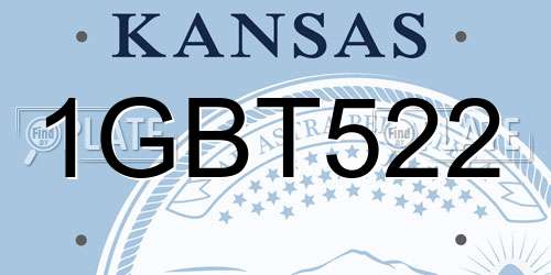 1GBT522 Kansas License Plate