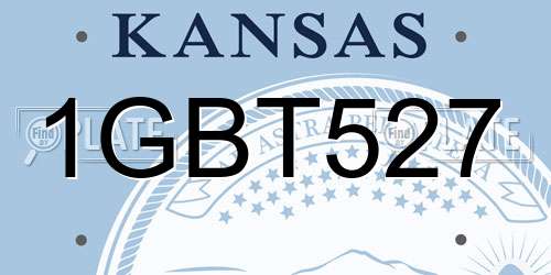 1GBT527 Kansas License Plate