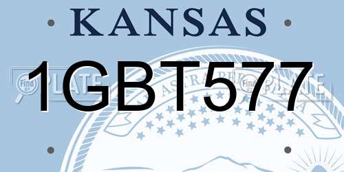 1GBT577 Kansas License Plate