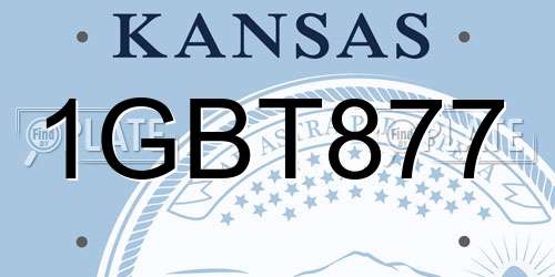 1GBT877 Kansas License Plate
