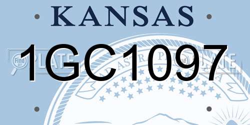 1GC1097 Kansas License Plate
