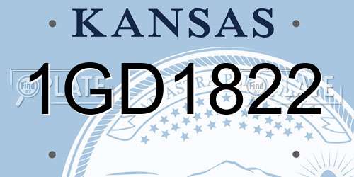 1GD1822 Kansas License Plate