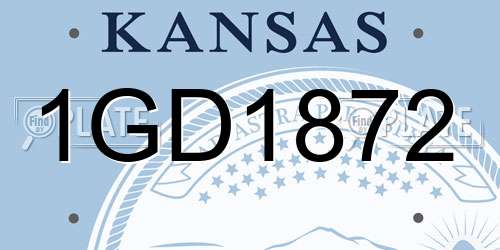 1GD1872 Kansas License Plate
