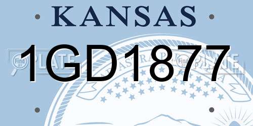 1GD1877 Kansas License Plate