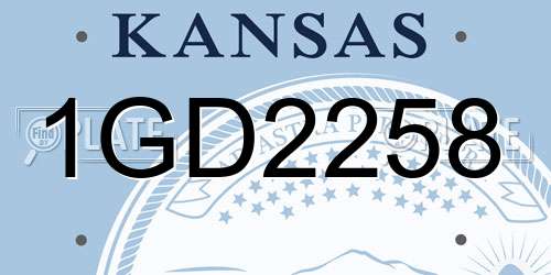1GD2258 Kansas License Plate