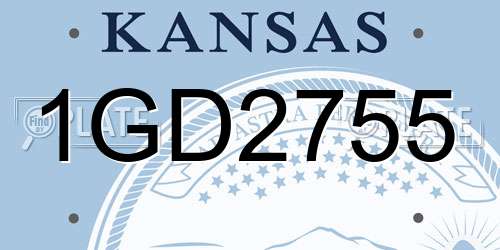 1GD2755 Kansas License Plate
