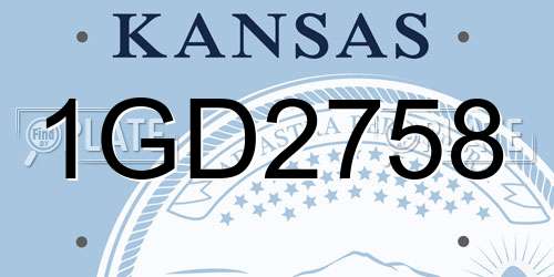 1GD2758 Kansas License Plate