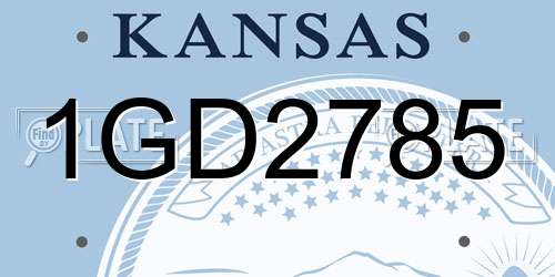 1GD2785 Kansas License Plate